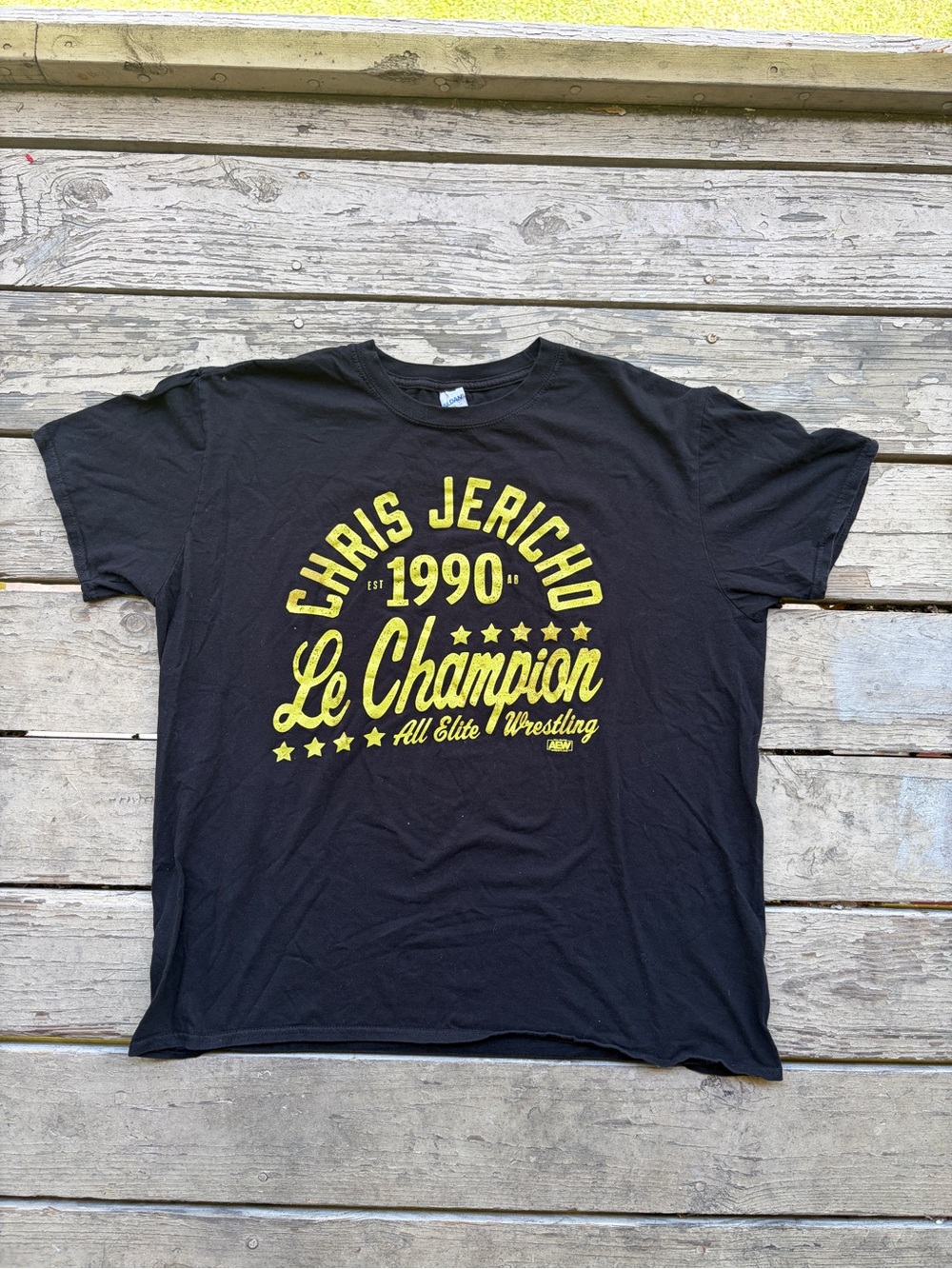 Black 'Le Champion' Short Sleeve Graphic Tee